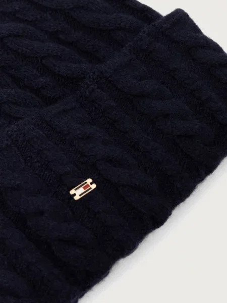 Tommy Hilfiger czapka beanie z wełną granatowa