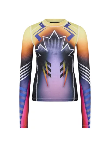 Lung tricou Dsquared2 cu imagine violet