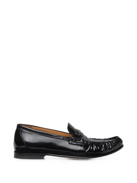 Pantofi loafer Fendi din piele cu volane negru