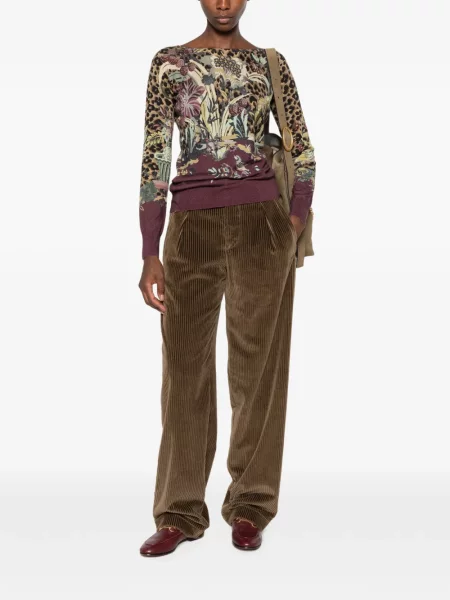 Pantaloni Etro de catifea cord maro