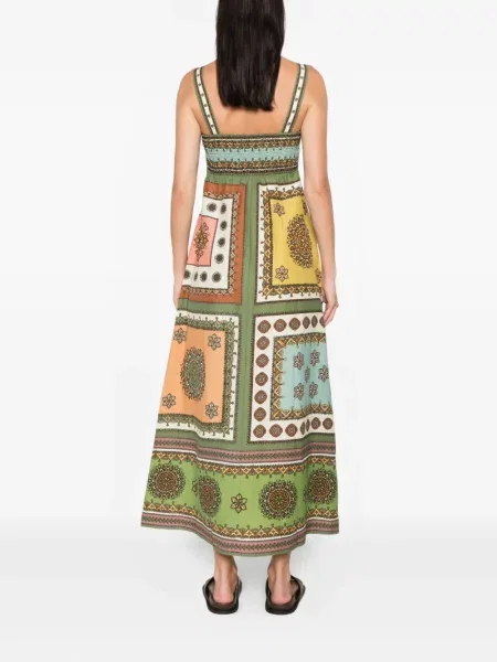 Rochie midi Alemais până la genunchi de costum verde