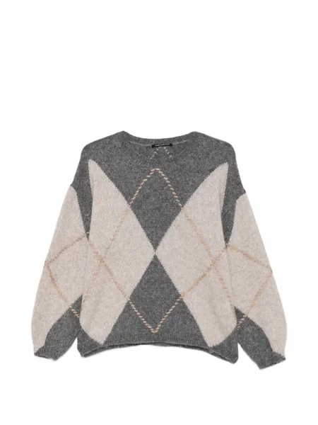 Pulover Luisa Cerano cu model argyle gri