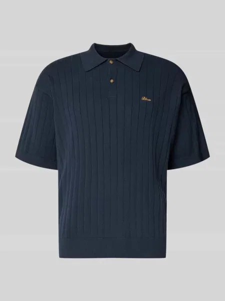 Koszulka polo z dzianiny o kroju regular fit z wyhaftowanym logo Blkvis granatowa