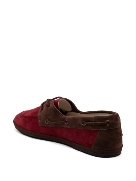 Pantofi loafer Gondolina din piele de căprioară roșu