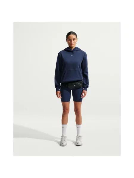 Bluza z kapturem Nike Studio Fleece Medium Weight granatowy XS niebieska