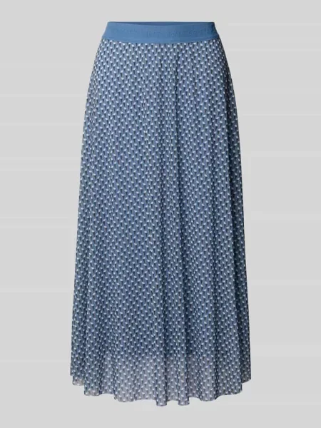 Spódnica midi z siateczki ze wzorem na całej powierzchni Smith And Soul niebieska