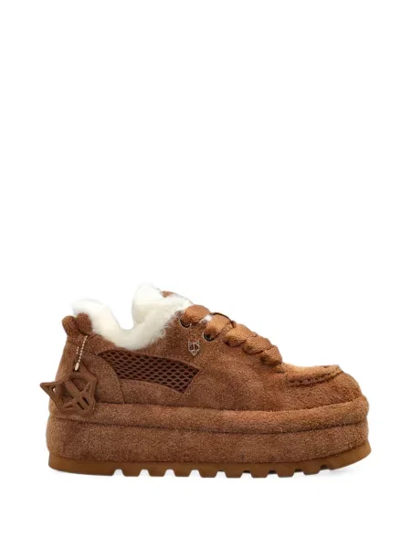 Sneakerși Naked Wolfe cu platformă maro