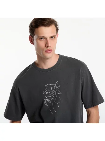 Tričko Samsøe Samsøe Sagiles T-shirt Black Lines XL černé