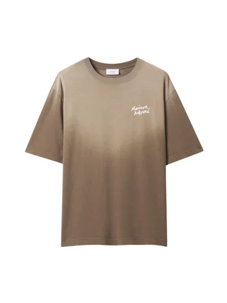Koszulka Maison Kitsune z nadrukiem brązowa