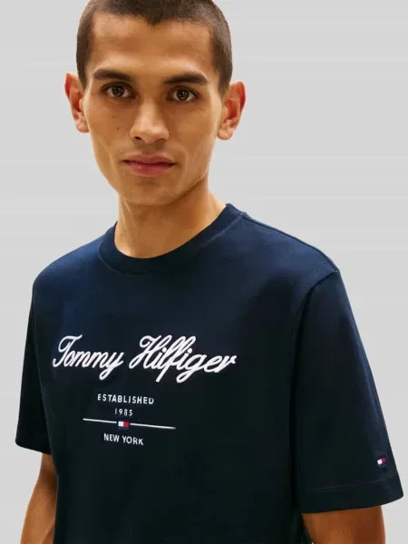 Tommy Hilfiger T-Shirt Script Logo Tee granatowy