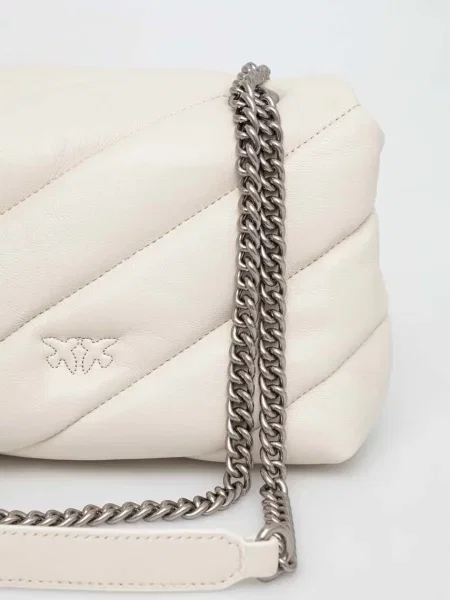 Pinko чанта crossbody дамска от кожа бяло