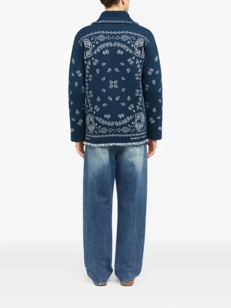 Cardigan Alanui cu model paisley din jacard albastru