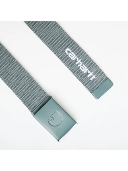 Кадифен колан Carhartt Wip с автограф бяло