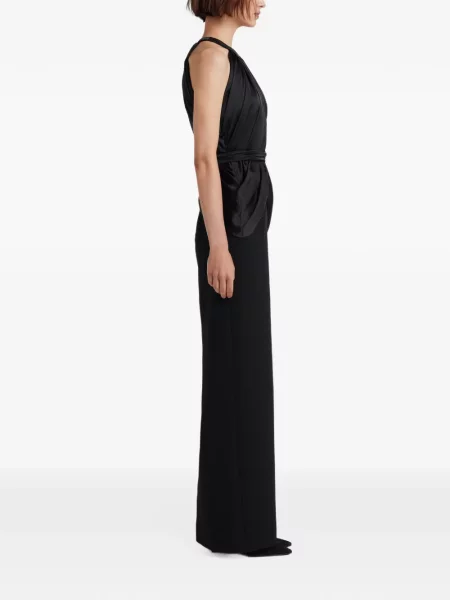 Rochie maxi Safiyaa drapată cu gât halter negru