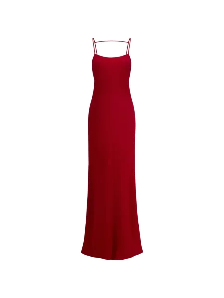 Rochie maxi The Arkow din crep roșu