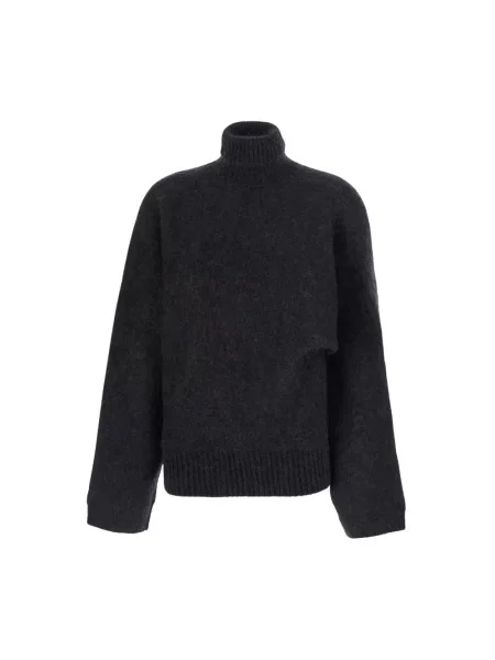 Sweter z golfem Ganni wełniany czarny
