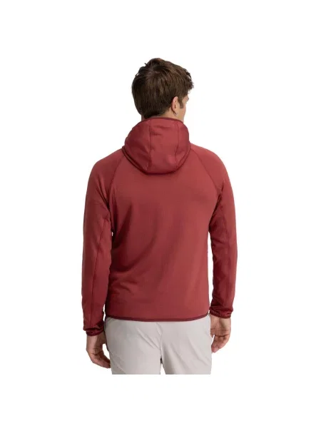 Lekka trekkingowa kurtka polarowa z kapturem Siroko Stride Maroon czerwona