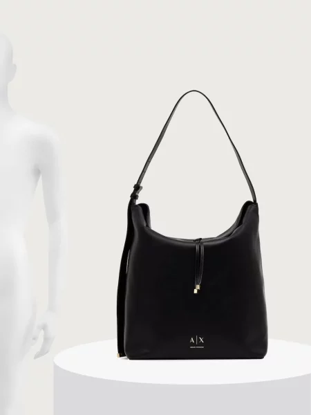Кожаная сумка хобо Armani Exchange