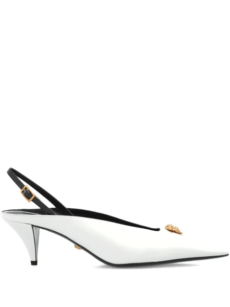 Pantofi cu toc Versace din piele alb