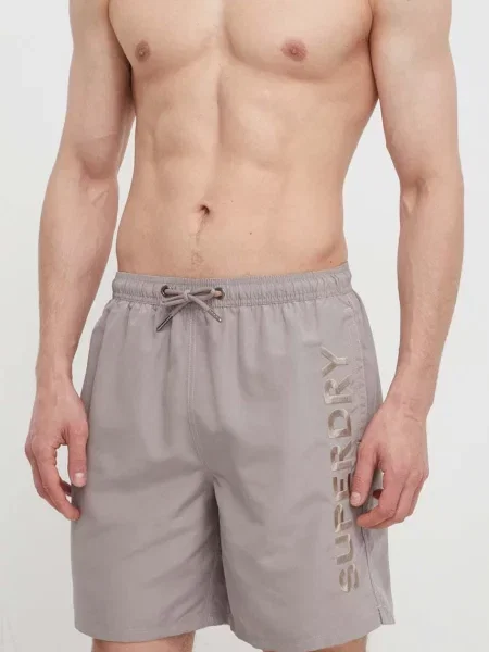 Плувни шорти Superdry бежово