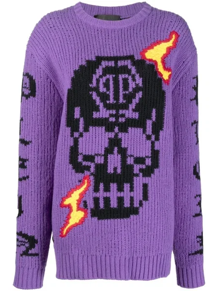 Pulover Philipp Plein tricotate violet