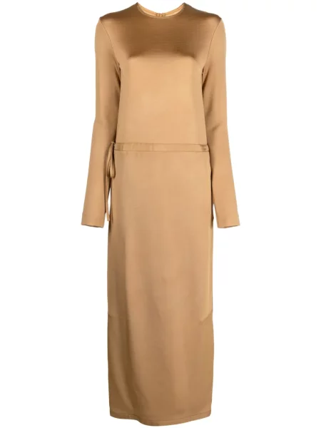 Rochie midi Jil Sander până la genunchi de costum maro