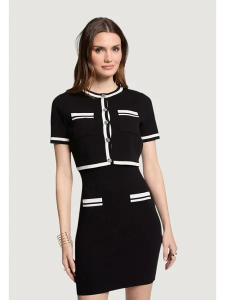 Morgan Rochie tricotată Negru alb