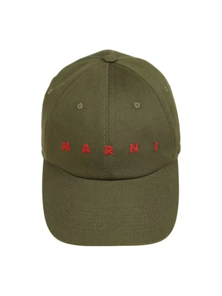 Czapka z daszkiem Marni z logo zielona