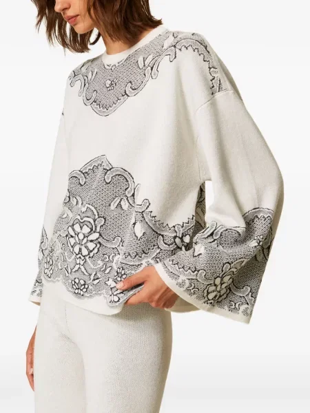 Pulover Twinset de lână alb