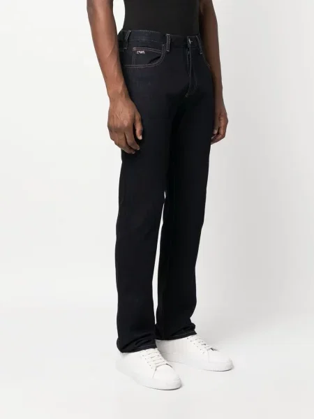Blugi Emporio Armani cu autograf albastru