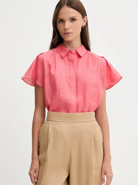 Pedro del Hierro koszula lniana różowa
