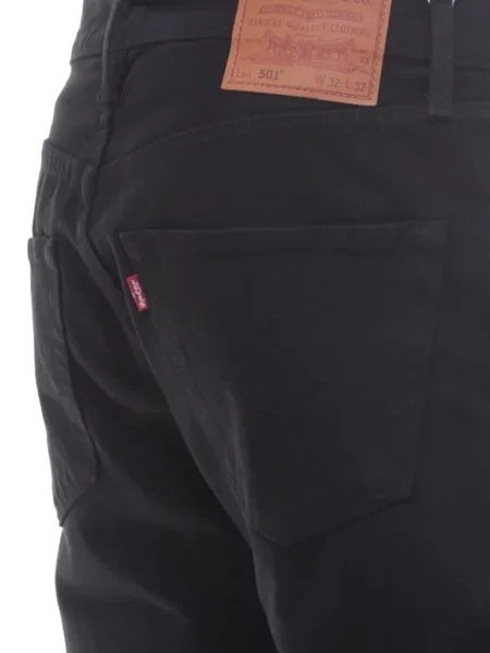 Blugi drepți Levi's® zdrențuiți negru