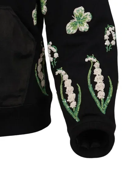 Φλοράλ hoodie Valentino Garavani με απλικέ μαύρο