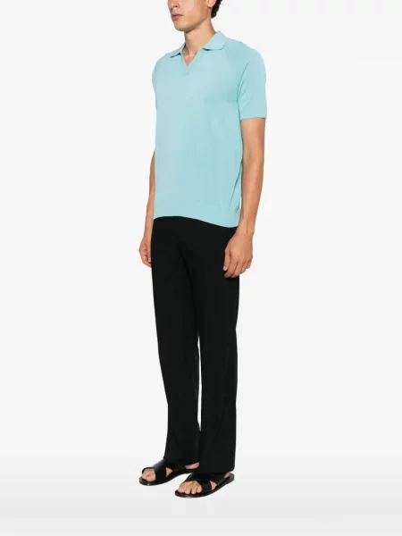 Tricou Jeordie's cu decolteu în V albastru