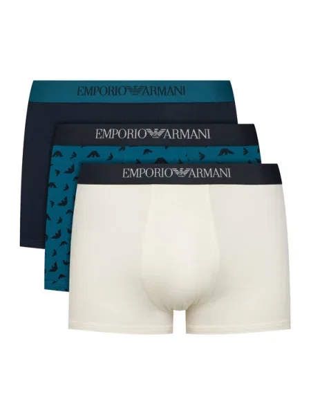 Emporio Armani Boxeralsók tengerészkék / ciánkék / fekete / természetes fehér