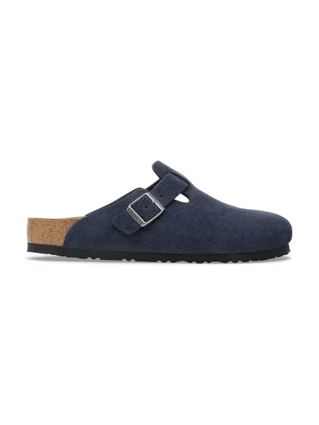 Birkenstock Mules încălțăminte Boston LEVE | narrow fit | piele întoarsă albastru