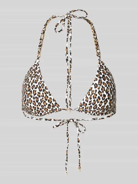 Góra od bikini z zwierzęcym nadrukiem na całej powierzchni Michael Kors czarne