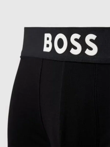 Obcisłe bokserki z nadrukiem z logo Boss czarne