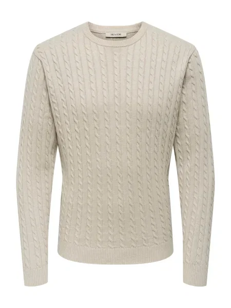 Only & Sons Pulover ONSLOUI kitt alb