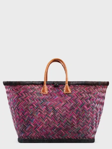 Le Comptoir de la plage Aravola Пляжна сумка Солома фуксія