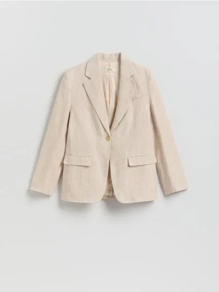 Reserved Блейзер з льону бежевий