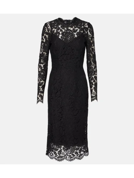 Rochie midi Dolce&gabbana din dantelă până la genunchi de costum negru