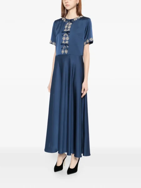 Rochie maxi Shatha Essa de cristal de costum albastru