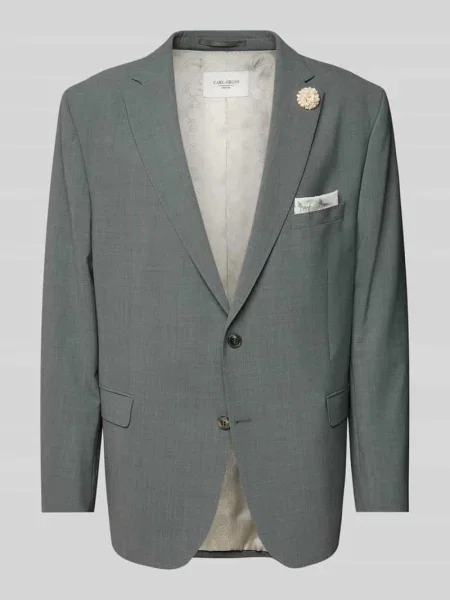 Marynarka na 2 o kroju slim fit z dodatkiem wełny model „Shelby” Carl Gross zielona