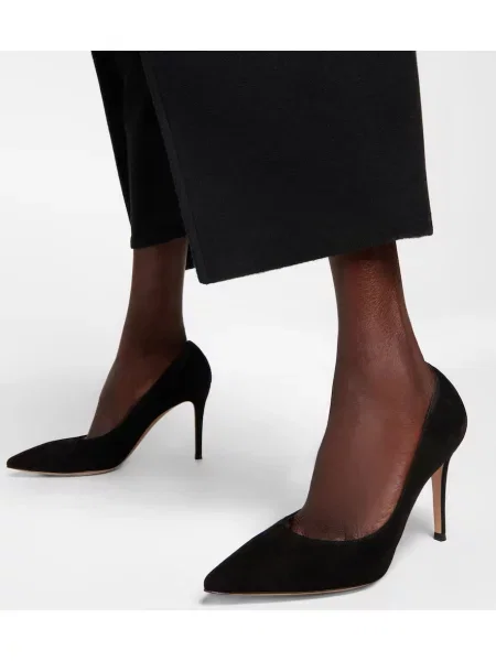 Pantofi cu toc Gianvito Rossi din piele de căprioară negru