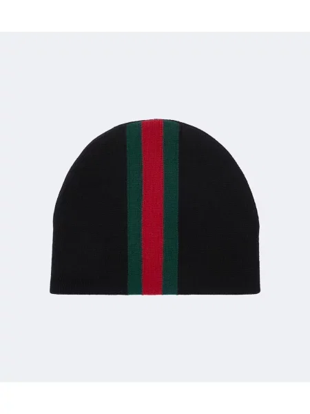 Căciulă Gucci de lână cu dungi negru