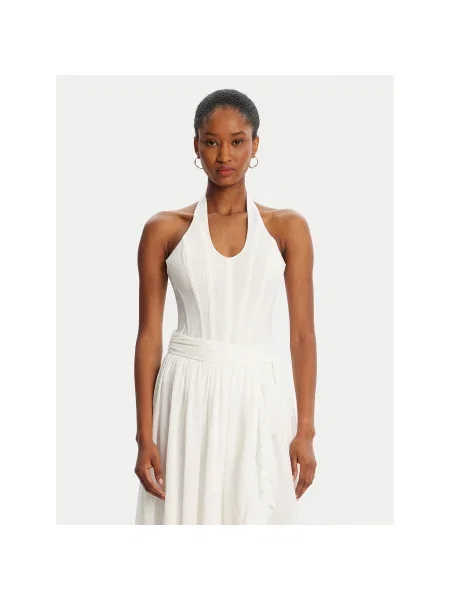 BARDOT Боді Trey Halter Neck Slim Fit білий