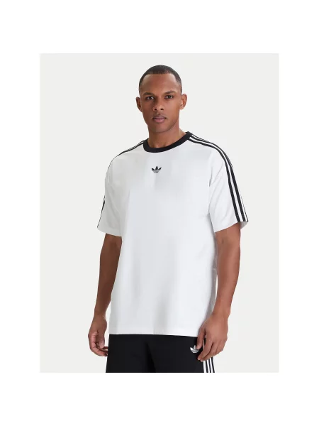 Adidas Majica adicolor Jacquard Loose Fit bela
