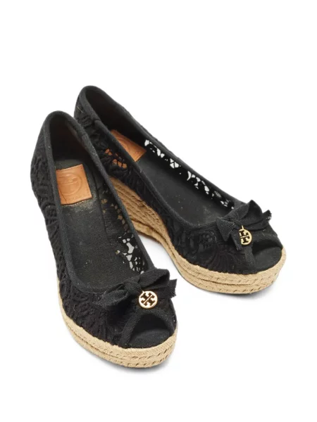 Pantofi cu toc Tory Burch cu pană plasă negru