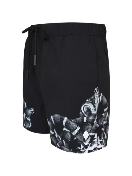 Pantaloni scurți County Of Milan cu imagine cu model piele de șarpe cu cordon negru
